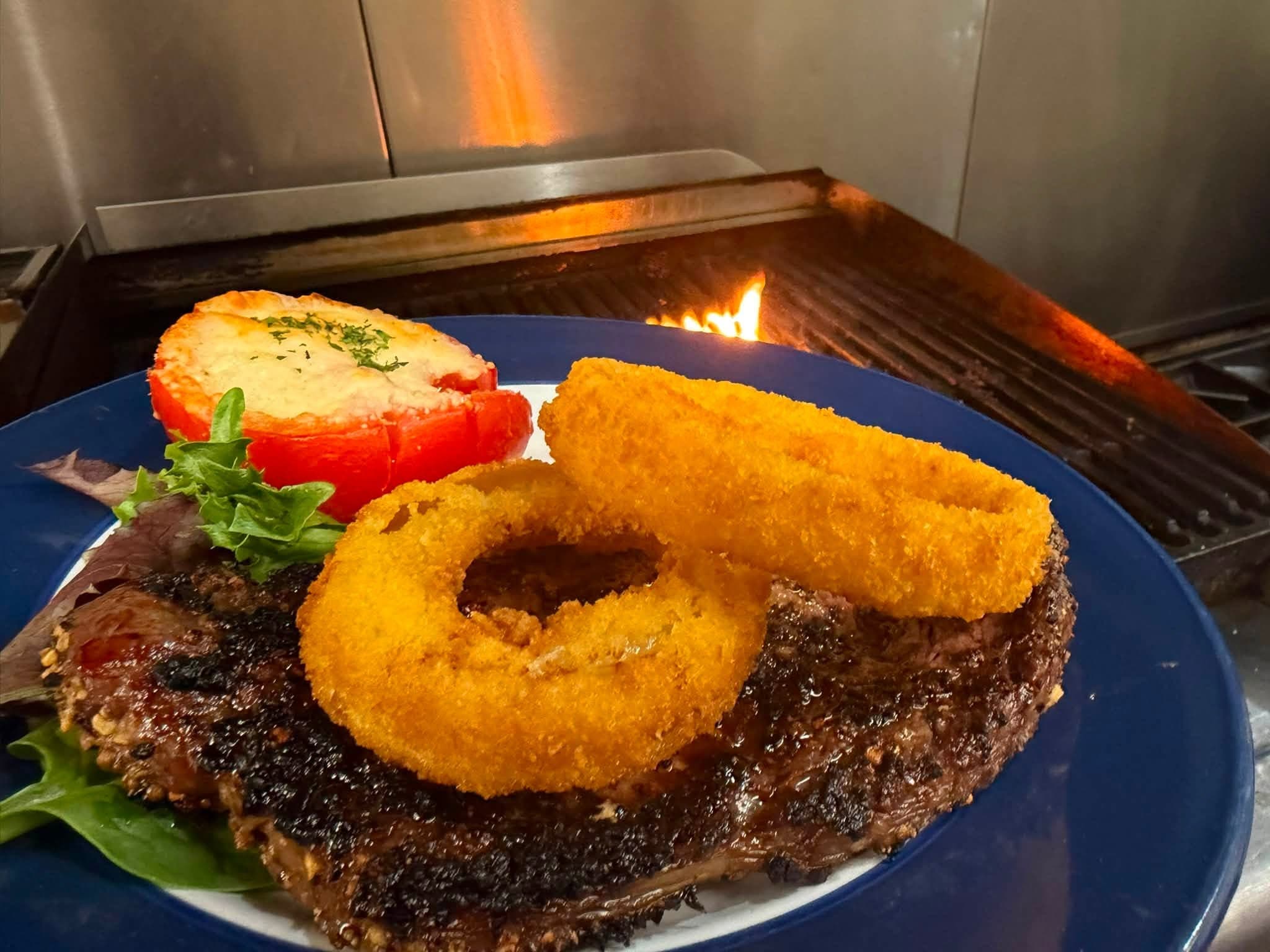 A freshly prepared meal from The Shady Rest kitchen